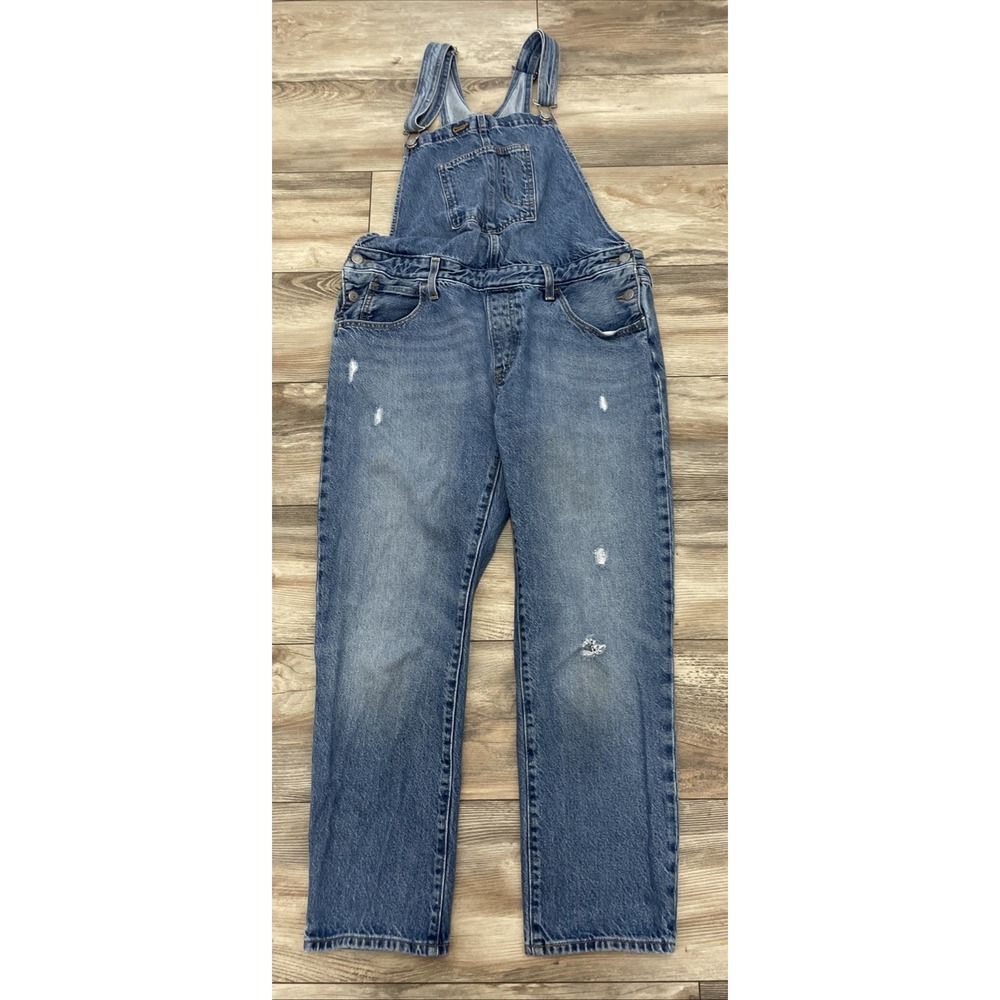 Levi's Denim Overalls Women XL Blue Distressed Straight Leg Bib 36133-0000